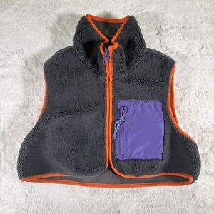 Zara Gray Vest with Orange Trim and Purple Pocket
